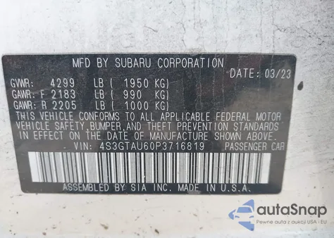 2023 Subaru Impreza Limited 5-Door from USA, damaged, VIN 4S3GTAU60P3716819